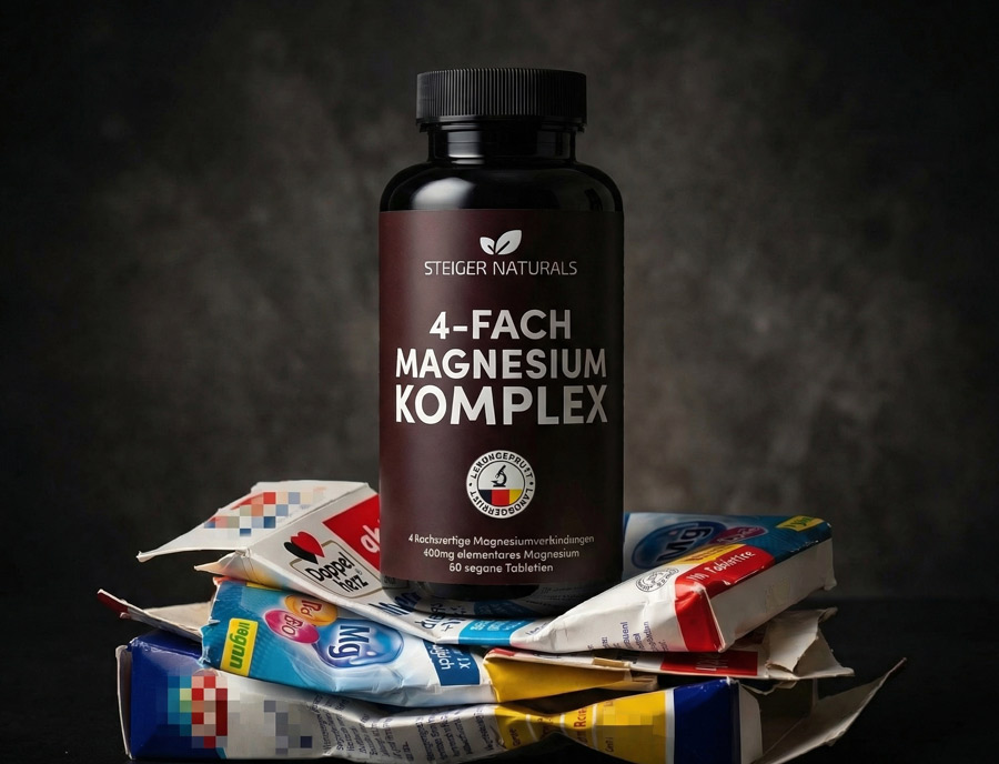 Steiger Naturals 4-fach Magnesium Komplex dominiert über Billigprodukte